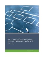 BA TUYẾN PHÒNG THỦ TRONG QUẢN lý rủi RO và KIỂM SOÁT