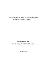 Chiến lược cạnh tranh – nghiên cứu tình huống công ty cổ phần khoáng sản hà nam (HAMICO) 