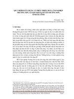 QUÁ TRÌNH XÂY DỰNG VÀ PHÁT TRIỂN HTX LÂM NGHIỆP TRƯỜNG SƠN, XÃ SƠN KIM II, HUYÊN HƯƠNG SƠN, TỈNH HÀ TĨNH