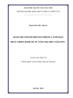 ĐẢNG BỘ THÀNH PHỐ HẢI PHÒNG LÃNH ĐẠO PHÁT TRIỂN KINH TẾ TỪ NĂM 1961 ĐẾN NĂM 1975