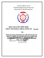 Đánh giá chung tình hình sản xuất kinh doanh của công ty cổ phần vận tải biển sài gòn và phân tích tình hình thực hiện chỉ tiêu doanh thu theo mặt hàng vận chuyển 