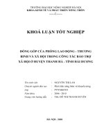Đóng góp của phòng lao động   thương binh và xã hội trong công tác bảo trợ xã hội ở huyện thanh hà   tỉnh hải dương