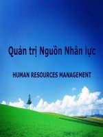 QUẢN TRỊ NGUỒN NHÂN LỰC BÀI 1 TỔNG QUAN