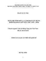 Đảng bộ tỉnh sơn la lãnh đạo xây dựng khối đại đoàn kết dân tộc (1991   2010)