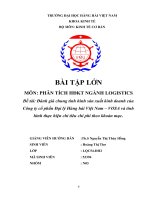 Đánh giá chung tình hình sản xuất kinh doanh của công ty cổ phần đại lý hàng hải việt nam – VOSA và tình hình thực hiện chỉ tiêu chi phí theo khoản mục 