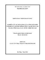 Nghiên cứu sự hài lòng của công dân đối với dịch vụ hành chính công tại Huyện Lào Ngam, Tỉnh Salavan, nước CHDCND Lào