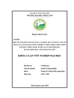 Một số giải pháp nhằm nâng cao hiệu quả sử dụng vốn tín dụng của ngân hàng nông nghiệp và phát triển nông thôn tới phát triển kinh tế hộ tại xã kim phượng   huyện định hóa   tỉnh thái nguyên  