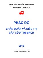 PHÁC ĐỒ CHẨN ĐOÁN VÀ ĐIỀU TRỊ CẤP CỨU TIM MẠCH 2016, KHOA NỘI TIM MẠCH, BỆNH VIÊN NGUYỄN TRÍ PHƯƠNG