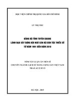 Đảng bộ tỉnh Tuyên Quang lãnh đạo xây dựng đội ngũ cán bộ dân tộc thiểu số từ năm 1991 đến năm 2010
