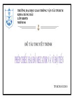 THUYẾT TRÌNH TRÊN lớp PHÉP CHIẾU hải đồ và vĩ độ TIẾN