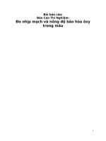 Báo Cáo Thí Nghiệm: Đo nhịp mạch và nồng độ bão hòa ôxy trong máu