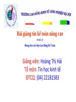 Bài giảng tin kế toán nâng cao cho các lớp cao đẳng chuyên ngành kế toán