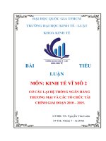 Tái cấu trúc ngân hàng thương mại và các tổ chức tài chính