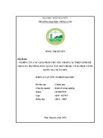 Nghiên cứu các giải pháp chủ yếu nhằm cải thiện sinh kế cho các hộ nông dân tại xã tân sơn thuộc vùng đệm của vườn quốc gia xuân sơn 