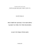 PHÁT TRIỂN DU LỊCH DỰA VÀO CỘNG ĐỒNG TẠI KHU VỰC PHÍA TÂY TỈNH THANH HÓA