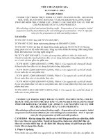 TIÊU CHUẨN VIỆT NAM VI SINH VẬT TRONG THỰC PHẨM VÀ THỨC ĂN CHĂN NUÔI