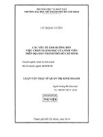 Các yếu tố ảnh hưởng đến việc chọn ngành học của sinh viên trên địa bàn thành phố hồ chí minh