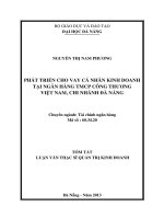 Phát triển cho vay cá nhân kinh doanh tại ngân hàng TMCP công thương việt nam, chi nhánh đà nẵng