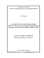 Giải pháp chủ yếu nhắm hoàn thiện công tác quản lý ngân sách cấp huyện qua kho bạc nhà nước gia bình, tỉnh bắc ninh 