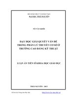 Dạy học giải quyết vấn đề trong phần lý thuyết cơ sở ở trường cao đẳng kỹ thuật