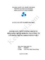 Luận văn đánh giá chất lượng dịch vụ môi giới chứng khoán tại công ty cổ phần chứng khoán bảo việt  