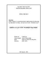 Thực trạng và giải pháp phát triển kinh tế nông hộ tại thị trấn nà phặc, huyện ngân sơn, tỉnh bắc kạn  