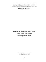 KẾ HOẠCH CHIẾN LƯỢC PHÁT TRIỂN KHOA CÔNG TÁC XÃ HỘI GIAI ĐOẠN 2011 – 2015