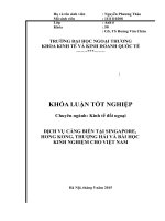 Dịch Vụ Cảng Biển Tại Singapore, Hong Kong, Thượng Hải Và Bài Học Kinh Nghiệm Cho Việt Nam