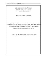 NGHIÊN cứu PHƯƠNG PHÁP dạy học hóa học BẰNG TIẾNG ANH ở TRƯỜNG TRUNG học PHỔ THÔNG (áp DỤNG CHƯƠNG TRÌNH hóa học vô cơ lớp 12) 