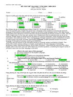Đề thi thử Đại học năm học 2009 - 2010 ( có đáp án)