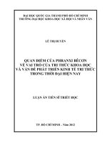 Quan điểm của phranxi bêcơn về vai trò của tri thức khoa học và vấn đề phát triển kinh tế tri thức trong thời đại hiện nay