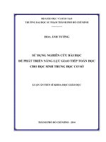 Sử dụng nghiên cứu bài học để phát triển năng lực giao tiếp toán học cho học sinh trung học cơ sở