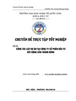 Công tác lập dự án tại công ty cổ phần đầu tư bất động sản thành đông