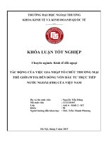 Tác Động Của Việc Gia Nhập Tổ Chức Thương Mại Thế Giới (WTO) Đến Dòng Vốn Đầu Tư Trực Tiếp Nước Ngoài (FDI) Của Việt Nam