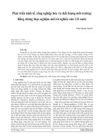 Phát triển kinh tế, công nghiệp hóa và chất lượng môi trường