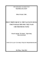 Phát triển dịch vụ thẻ tại ngân hàng TMCP ngoại thương việt nam chi nhánh đà nẵng