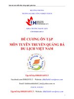 ĐỀ CƯƠNG ôn tập môn TUYÊN TRUYỀN QUẢNG bá DU LỊCH VIỆT NAM 