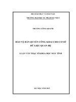 Bảo vệ bản quyền công khai cho cơ sở dữ liệu quan hệ 