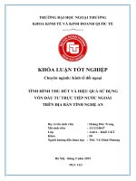 Tình Hình Thu Hút Và Hiệu Quả Sử Dụng Vốn Đầu Tư Trực Tiếp Nước Ngoài Trên Địa Bàn Tỉnh Nghệ An