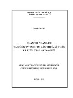 QUẢN TRỊ NHÂN LỰC TẠI CÔNG TY TNHH TƯ VẤN THUẾ, KẾ TOÁN VÀ KIỂM TOÁN AVINA-IAFC