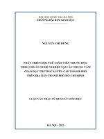 Phát triển đội ngũ giáo viên trung học theo chuẩn nghề nghiệp tại các trung tâm giáo dục thường xuyên cấp thành phố trên địa bàn thành phố hồ chí minh 
