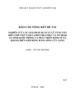 NGHIÊN CỨU CÁC GIẢI PHÁP QUẢN LÝ LŨ VÙNG VEN BIÊN GIỚI VIỆT NAM-CAMPUCHIA PHỤC VỤ ỔN ĐỊNH AN NINH-QUỐC PHÒNG VÀ PHÁT TRIỂN KINH TẾ-XÃ HỘI GIẢI BIÊN GIỚI ĐỒNG BẰNG SÔNG CỬU LONG