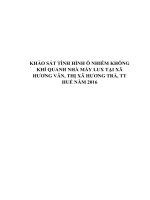 KHẢO SÁT TÌNH HÌNH Ô NHIỄM KHÔNG KHÍ VÀ CÔNG TÁC TRUYỀN THÔNG GIÁO DỤC PHÒNG TÁC HẠI Ô NHIỄM KHÔNG KHÍ