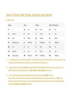 Italian IV tutorial basic phrases, vocabulary and grammar