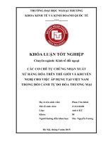 Các Cơ Chế Tự Chứng Nhận Xuất Xứ Hàng Hóa Trên Thế Giới Và Khuyến Nghị Cho Việc Áp Dụng Tại Việt Nam Trong Bối Cảnh Tự Do Hóa Thương Mại