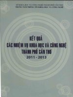 Kết quả các nhiệm vụ khoa học và công nghệ thành phố cần thơ 2011   2013