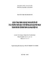 Quản lý hoạt động giáo dục ngoài giờ lên lớp ở các trường trung học cơ sở trên địa bàn quận phú nhuận thành phố hồ chí minh trong giai đoạn hiện nay 