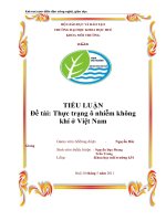 THỰC TRẠNG ô NHIỄM KHÔNG KHÍ ở VIỆT NAM 