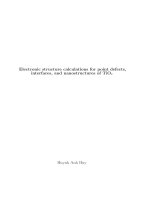 Electronic structure calculations for point defects, interfaces, and nanostructures of tio2