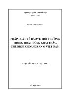 PHÁP LUẬT VỀ BẢO VỆ MÔI TRƯỜNG TRONG HOẠT ĐỘNG KHAI THÁC, CHẾ BIẾN KHOÁNG SẢN Ở VIỆT NAM